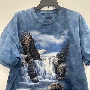 Y2K The Mountain Eagle Waterfall T-shirt Size 2XL